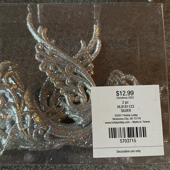 NIB shatterproof Angels with horn glitter and gorgeous 2 per box 12 total - Picture 5 of 7